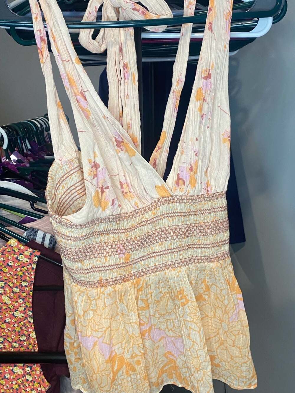 Free People Extratropical Floral Halter Top Size Medium - Picture 1 of 3
